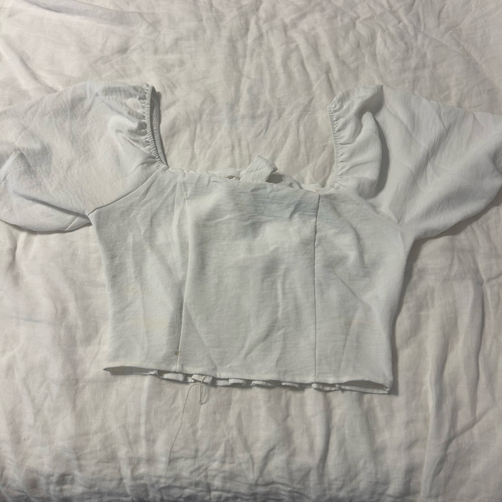 Altar'd State White Puff Sleeve Blouse